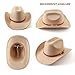 AQOKKA Western Cowboy Hats for Women Classic Felt Wide Brim Fedora Hat with Belt Buckle Retro Panama Hat Unisex Rolled up Cap