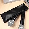 HOMOCONO 3pcs Fitness Microphone Bag Set Pu Leather Microphone Carrying Case with Zipper and Drawstring Closure Protective Shock and Dust Resistant Travel Storage Bags #5