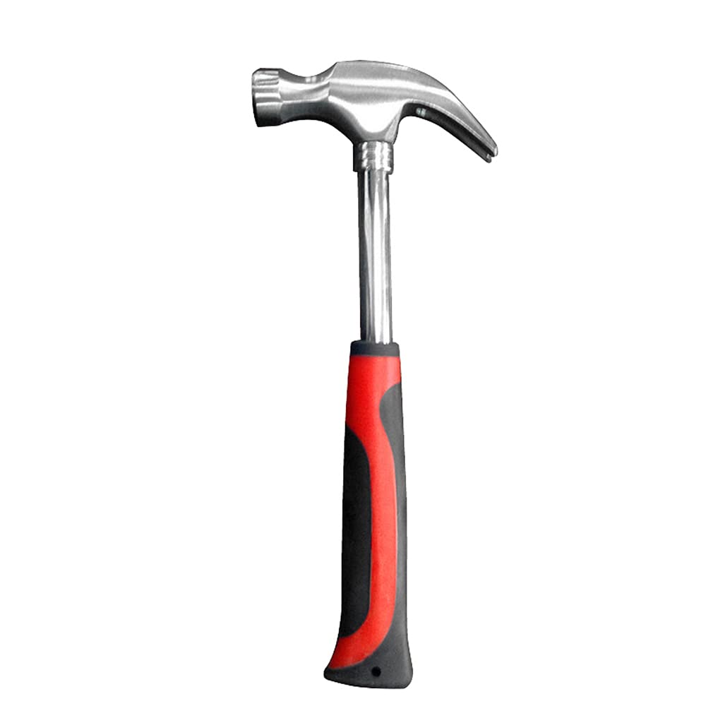 Dekton Black/Red 16Oz Carbon Steel Claw Hammer-Heavy-Duty Construction| Anti-Slip Grip Handle| Precision Balanced| Ideal For Carpentry, Construction| Durable And Reliable| Rust-Resistant| Essential Tool For Use