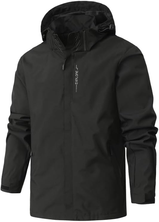 Rain Jacket for Men Ski Jacket Snowboard Jacket Waterproof Snow Jacket Mountain Raincoat Windproof Jackets Lightweight Sport Jackets Couples Pullover Hooded for Skiing Snowboarding Sports Outdoor