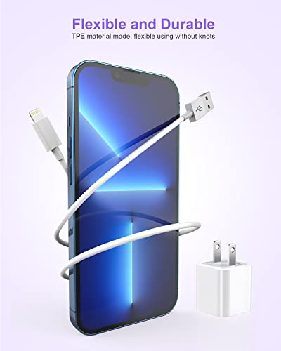 Iphone Charger, Apple Chargers For Iphone-Apple Mfi Certified Lightning Cable Data Sync Fast Charging Cord With Usb Wall Charger Block Power Adapter For Iphone 14/13/12/11/11 Pro Max/X/Xr/8 Plus-2Pack #TOP4