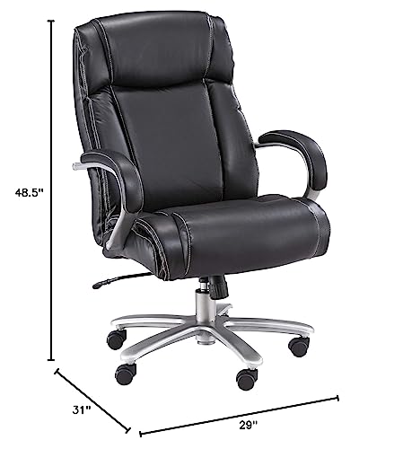 Safco Big & Tall High-Back Swivel Executive Task Chair With Bonded Leather Seating, 500Lb Weight Capacity, Adjustable Height & Tilt, Work Or Home Office #TOP6