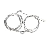 [ルカナ] ペアブレスレット マグネット式 カップル アタッチメント ブレスレット カップル マグネット magnet heart pair bracelet