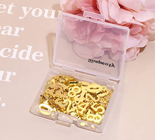 Shapenty Alloy Metal 0-9 Number Charm Pendants For Diy Craft Keychain Brooch Bracelet Wristbands Necklace Earring Jewelry Making Finding, 50Pcs (Gold) #TOP2