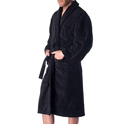Alpine Swiss Pure Cotton Mens Terry Cloth Bathrobe Super Absorbent Spa Robe Blk Ml #TOP3