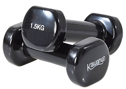 KAWANYO Vinyl Hantel - 2 x 1.5 kg Krafttraining workout Gewichte Kurzhantel