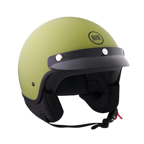 Bhr Casco Demi-Jet 839 - Casco Scooter Omologato Ece 22.06 Con Frontino E Sgancio Micrometrico - Verde Opaco Xl - 2