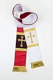 mds Art Silk Reversible preaching Stole (White/Red)