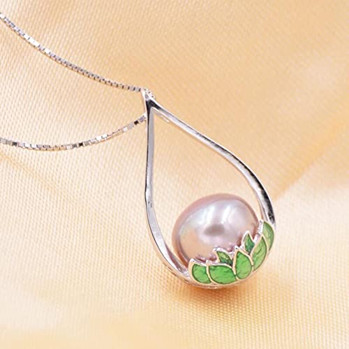 Collier perles d'eau douce 10-11 mm et pendentif en argent 925 émaillé de style ethnique - 2