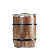ORCA Double Barrel 24oz | Temperature Insulated, Stainless Steel Tumbler with a Classy Wood Grain Print, for Whiskey, Beer, Coffee or Whatever You're Having β Dark Oak