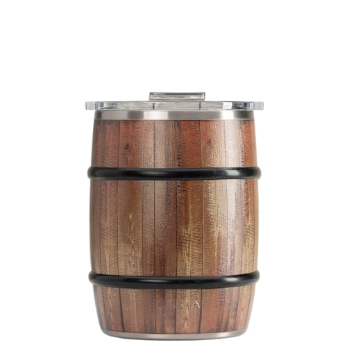 ORCA Double Barrel 24oz | Temperature Insulated, Stainless Steel Tumbler with a Classy Wood Grain Print, for Whiskey, Beer, Coffee or Whatever You're Having &mdash; Dark Oak