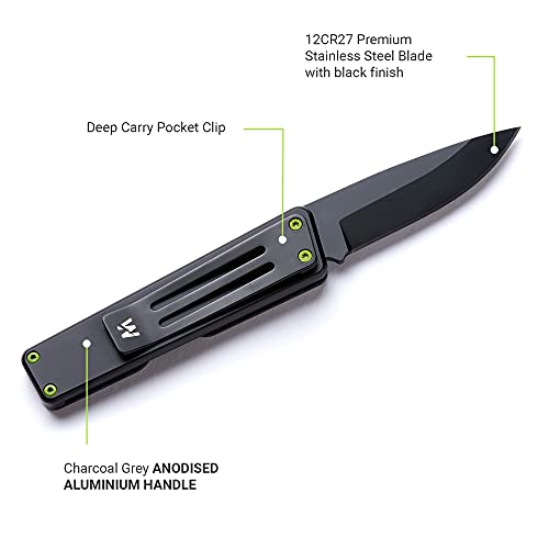 Whitby Pocket Knife, 2.5" Mint Stainless Steel Folding Knives Charcoal Grey Finish, Stylish High Performance, Non Locking EDC Blade, Portable for Camping Hiking Backpacking - Image 5