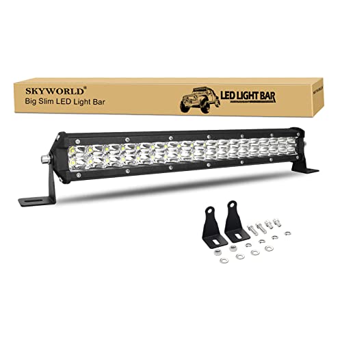 SKYWORLD Barra LED 4x4, 38cm 108W Delgado Barra de Luz LED 12V 24V 6000K Faros de Trabajo led Impermeable focos led coche Tractor Camino ATV UTV SUV Todoterreno