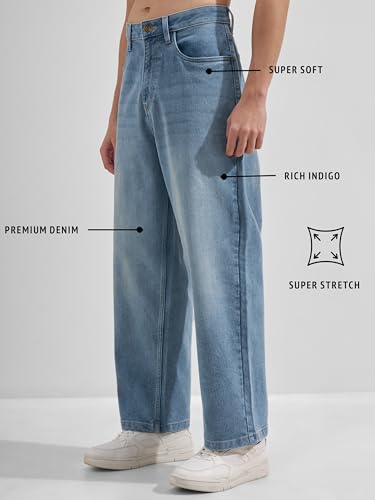 Image of Highlander Men Men's Straight Relaxed Fit Jeans | Stretchable | Everyday Comfort & Style| Jeans for Man|Premium Cotton Blend