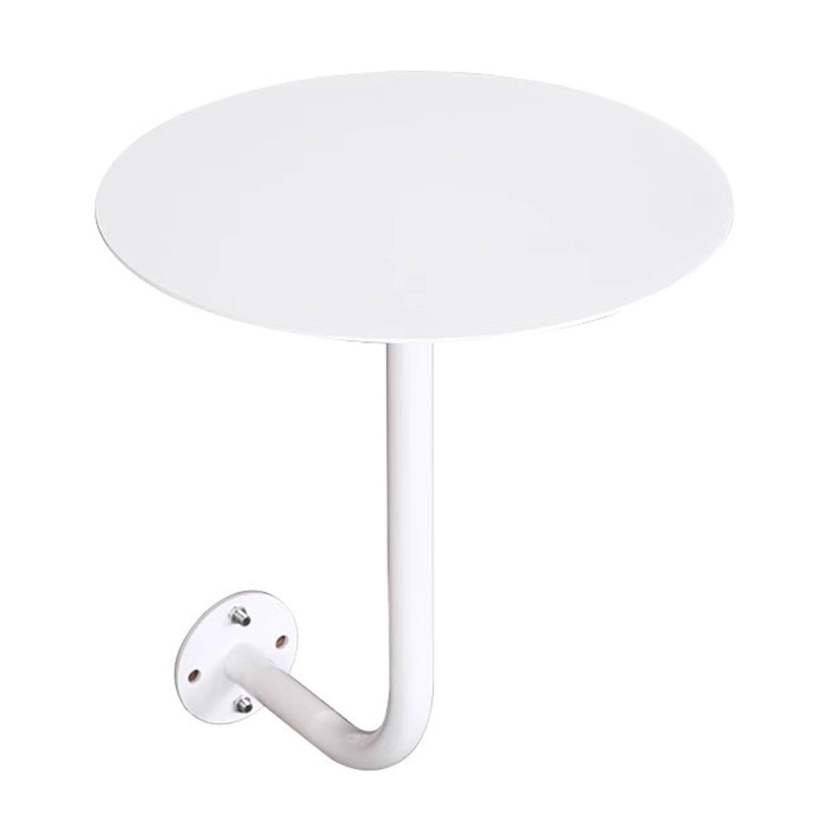 Mesa Redonda de Bar, Mesa de Bar Tipo bistró para Montaje en Pared, Ideal para cócteles o Bebidas de café. Mesa Auxiliar/de pie Tipo L para Cocina, Comedor o terraza.(Blanco,30x30x45cm)