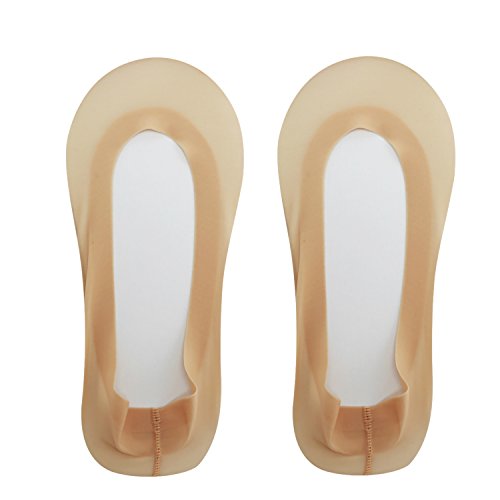 Image of Jarseen 2 Pairs 3D Padded Women's No Show Nylon Socks Sponge Cushion Liner