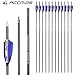12pc 30-Inch 800-Spine Arrow Removable Tips Targeting Hunting Arrow Turkey Feather 3 Inch Feathered Carbon Arrows for Traditional Bow Long-Bow Compound Bow Recurve Bow Adult Youth Archery Blue Camo