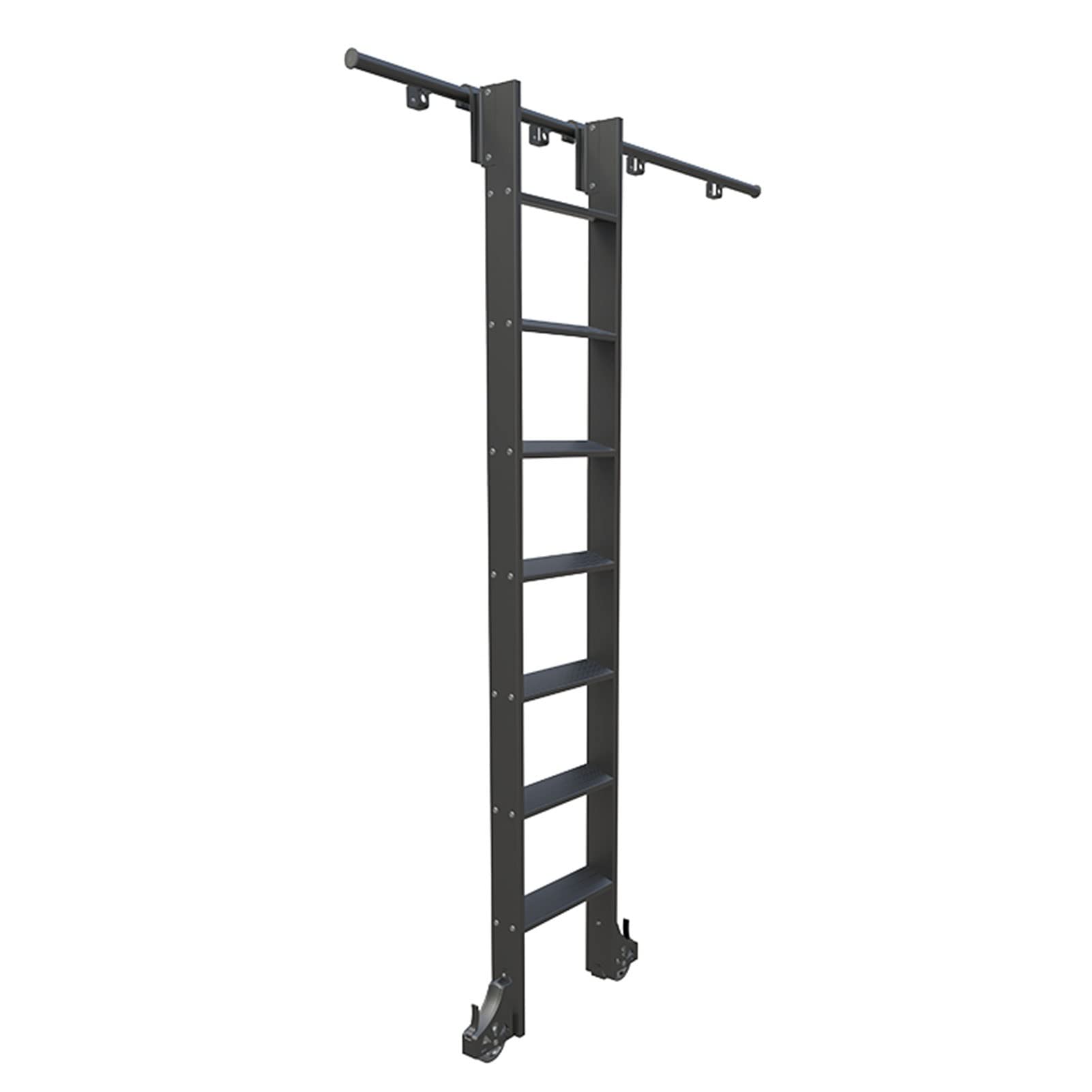 Kit de rail coulissant pour échelle de bibliothèque ronde en acier 200cm