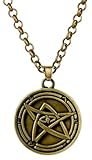 Elder Sign Sarnath Sigil Kish Star Stone of Mnar Gods Pentagram Eye Flame H.P. Lovecraft Cthulhu Necronomicon Cosmic Horror Mythos Great Old One 1.3' Charm Pendant Necklace