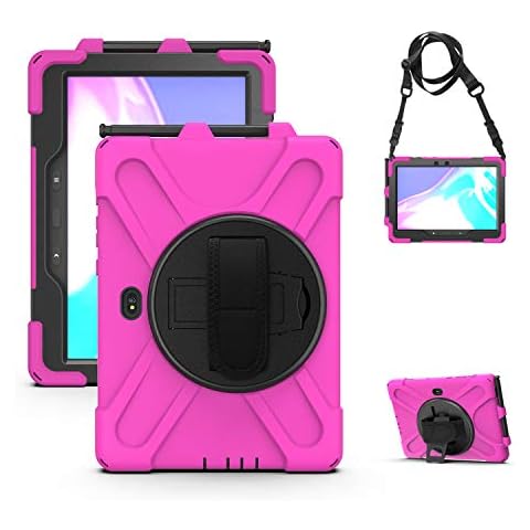 TH000 Rugged SM-T540 T545 T547 Cover for Samsung Galaxy Tab Active Pro Case - 10.1 inch Shockproof Heavy Duty Protective Tough Bumper Shell with Pen Holder/Stand/Shoulder Strap Cover