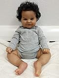 GYCV Lifelike Reborn Baby Dolls Girl Black Silicone Baby Doll 20 Inch Realistic African American Reborn Dolls Girl Real Life Dark Brown Skin Newborn Baby Toy with Accessories Toy Gift for Kids