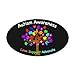 CafePress Autism Awareness Tree Oval Car Magnet, Euro Oval Magnetic Bumper Sticker