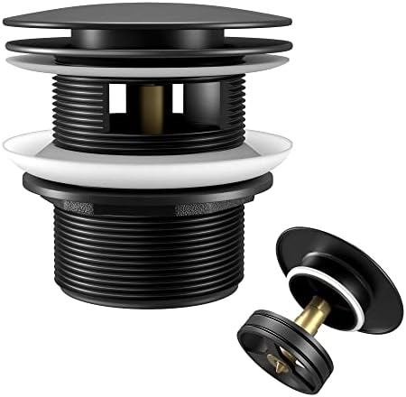EXAKEY Tub Drain Black with Removable Pop-up Freestanding Bathtub Drain Stopper,Upgraded Free Standing Tub Drain Anti-rust and Watertight Matte Black