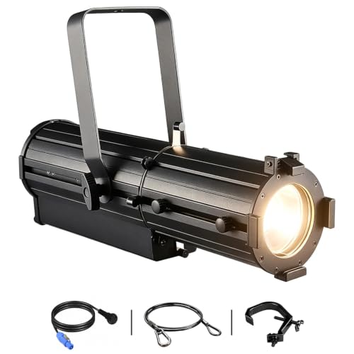Image of Leko Profile Spotlight COB Led Zoom 15°–30° 100w DMX512 Imaging Light, Cool+Warm White Ellipsoidal Spot Par Lights Four-Leaf Cut Barrier Picture Light for Painting Statues Exhibits Art Lighting