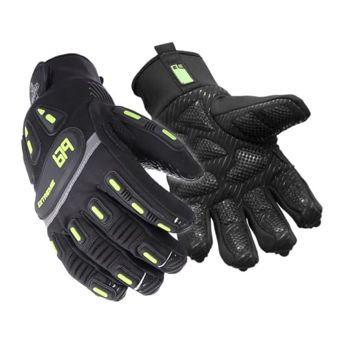 RefrigiWear Insulated Extreme Freezer Gloves - 30°F Men's Winter Work Gloves - Silicone Grip & Kevlar Thumb - Black - Medium