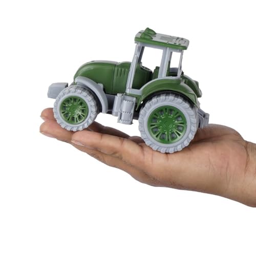 Image of ToyBharat Small Size Friction Powered Tractor Engine is a Realistic Agriculture Vehicle Toy with 4 Wheels, Made of Non-Toxic Plastic. Perfect for Kids, It's Durable, Safe, and Comes in Multicolour.