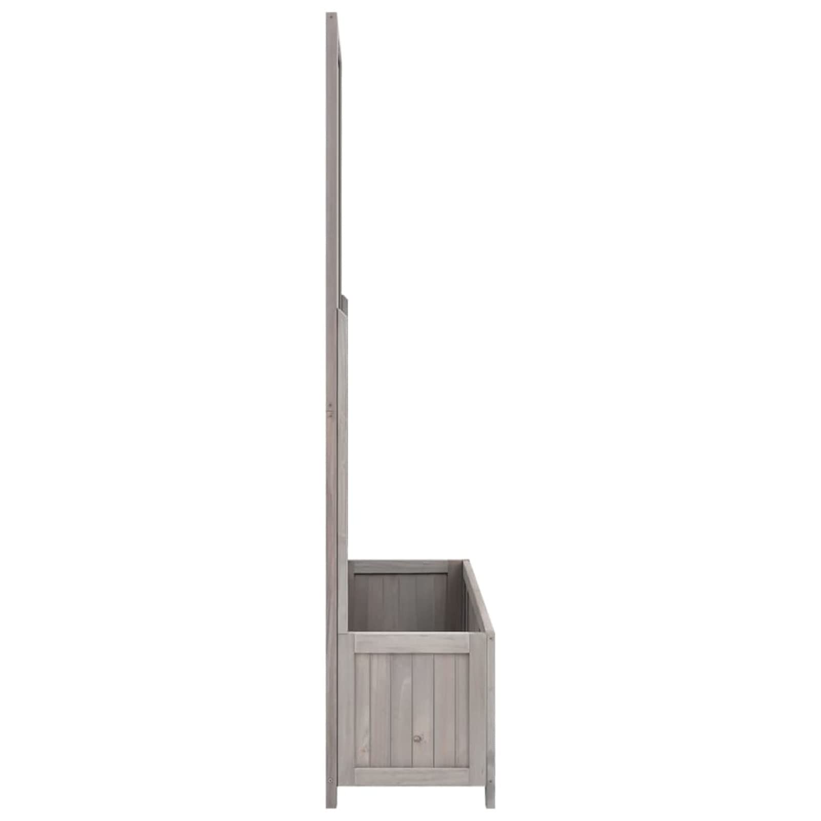 Homgoday Jardinera con celosía, jardinera con rejilla, jardinera con espaldera de exterior, jardinera con rejilla de exterior, jardinera de madera de exterior gris, 70 x 30 x 135 cm, de abeto macizo