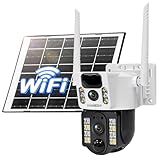 INQMEGA 4MP Dual Lens Solar Camera Wireless Outdoor, 2.4G WiFi Battery Powered Camera with Color Night Vision, Auto Tracking, 2-Way Talk, Siren Alarm, 360° View, SD/Cloud Storage