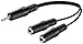 Produktbild 10er Pack 3,5 mm Klinke-Adapterkabel, 0.2 m, Schwarz - Klinke 3,5 mm Stecker (3-Pin, stereo) > 2x Klinke 3,5 mm Buchse (2-Pin, mono) (931950465)