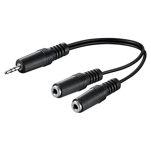 Wentronic Audio/Video Kabel (3,5mm Stereo Stecker auf 2X 3,5mm Mono Kupplung) 0,2 m