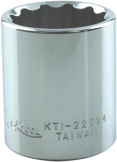 Soquete curto K Tool International 3/8 pol. com perfil 12 pontas e encaixe de 3/4 pol. KTI22524