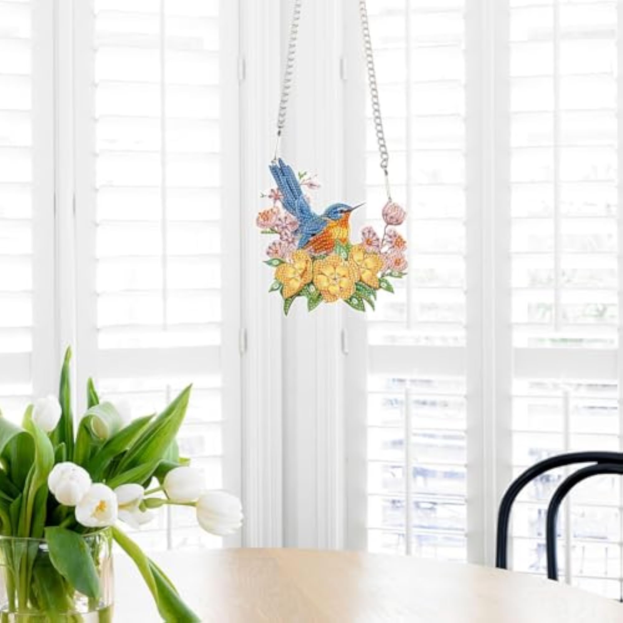 DIY 5D Bird Flower Diamond Painting Kit, Wall Art Sign