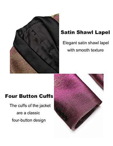 Coofandy Men's Fashion Suit Jacket Blazer One Button Luxury Weddings Party Dinner Prom Tuxedo Gold Silver (Xx-Large, Rose Golden) #TOP20