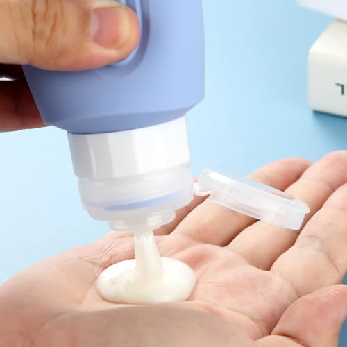 Travel Bottles for Toiletries, Large 6oz Oversize Containers, BPA Free Leak Proof Tubs Refillable Liquid Travel Accessories with Toiletry Bag for Cometic Shampoo and Lotion Soap (4 Pack)4