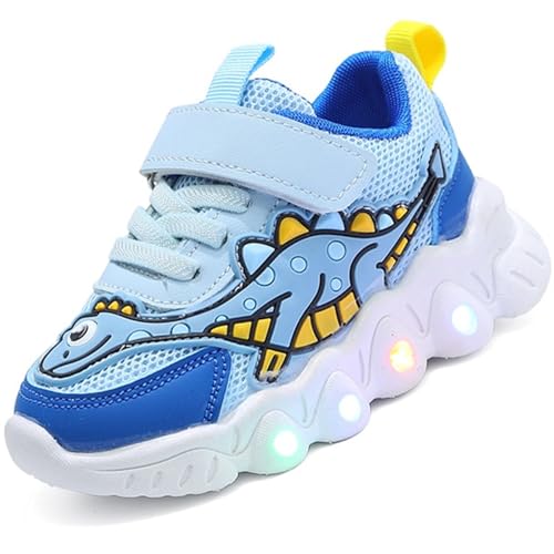 LCVibecx LED Leuchtschuhe Kinder mit Dinosauriermuster, Blinkende...