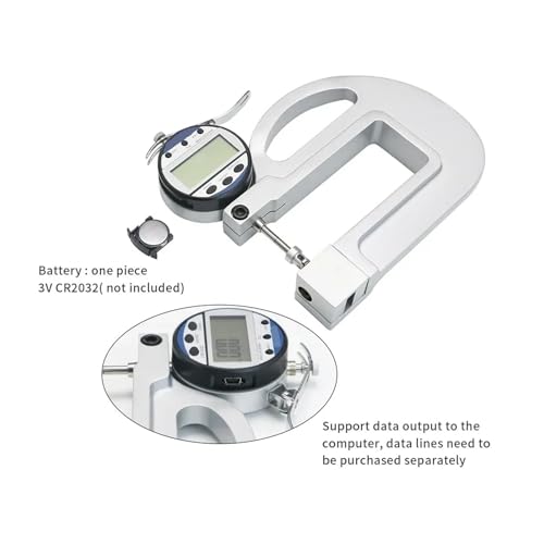 Calibrador digital de espesores, 0.01 mm a 10 mm, con inserto de rodillo, medición de grosor de metal y película (cabezal grande) miniatura 3