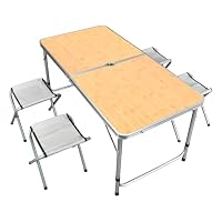 テーブルチェアセット 4脚付き アウトドア キャンプ Amazon.co.jp: Fkstyle【アウトドアテーブルセット】チェア4脚一体収納