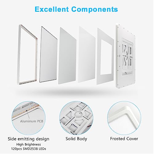 Led Ceiling Light Fixture Flush Mount, 12 Inch 24W, Daylight White 5000K Ceiling Lights, 3200Lm Bright Square Led Ceiling Light, Flat Slim Lighting Fixture For Bedroom Stairwell Hallway Kitchen #TOP6