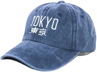Unisex Tokyo Embroidered Washed Cotton Cap Classic Japanese Style Anime Baseball Cap Adjustable Bucklestrap Dad Hat