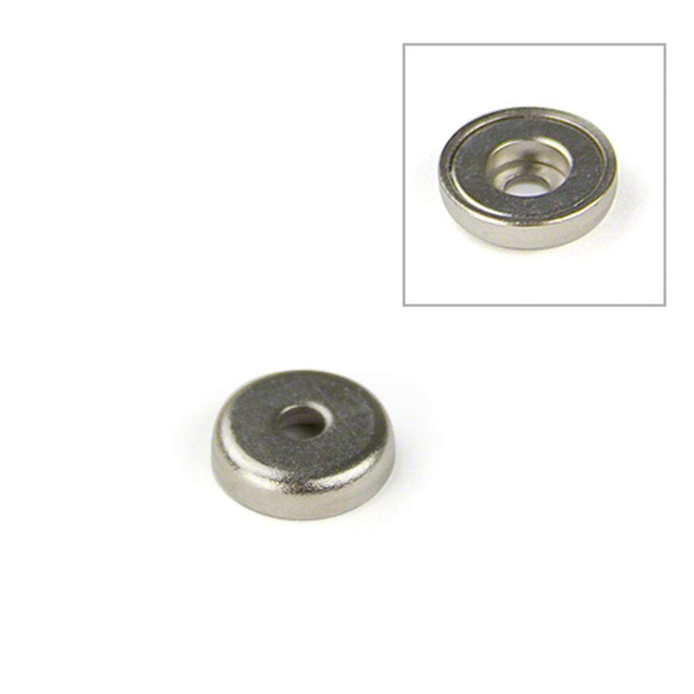 N42 Neodymium Pot Magnet for Arts, Crafts, Model Making, DIY, Hobbies, Office, and Home - 14mm dia x 3.6mm thick x 3.5mm c/bore - 5.2kg Pull