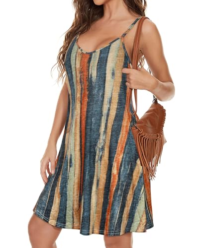 JOELLYUS Womens Spaghetti Strap Dress Summer Dresses Beach Cover Ups Casual Sundresses with Pockets4