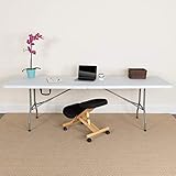 Flash Furniture 8-Foot Bi-Fold Granite White Plastic Banquet and Event Folding Table with Carrying...