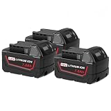 Batteria di Ricambio Li-Ion 18V 7.0Ah Compatibile con Milwaukee M18 Utensili a Batteria M18B5 M18B4 M18B9 48-11-1850 Batteria Ricaricabile(3pcs battery)