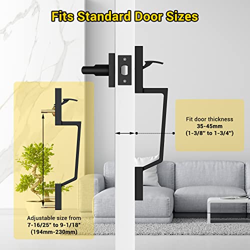 Ohuhu Front Door Handle, Heavy Duty Upgraded Front Door Lock Set Exterior Entry Matte Black Door Handles Single Cylinder Reversible Lever Zinc Alloy Use With Mechanical Electronic Smart Deadbolt Lock #TOP5