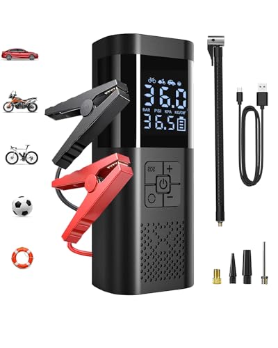 Image of Jump Starter with Air Compressor 14.8V Car Battery Jumper Starter Portable Jump Box