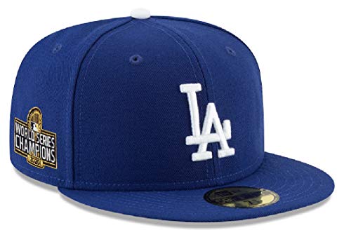 New Era Mens Los Angeles Dodgers 2020 World Series 59Fifty Fitted Hat, Adult, Blue, 8